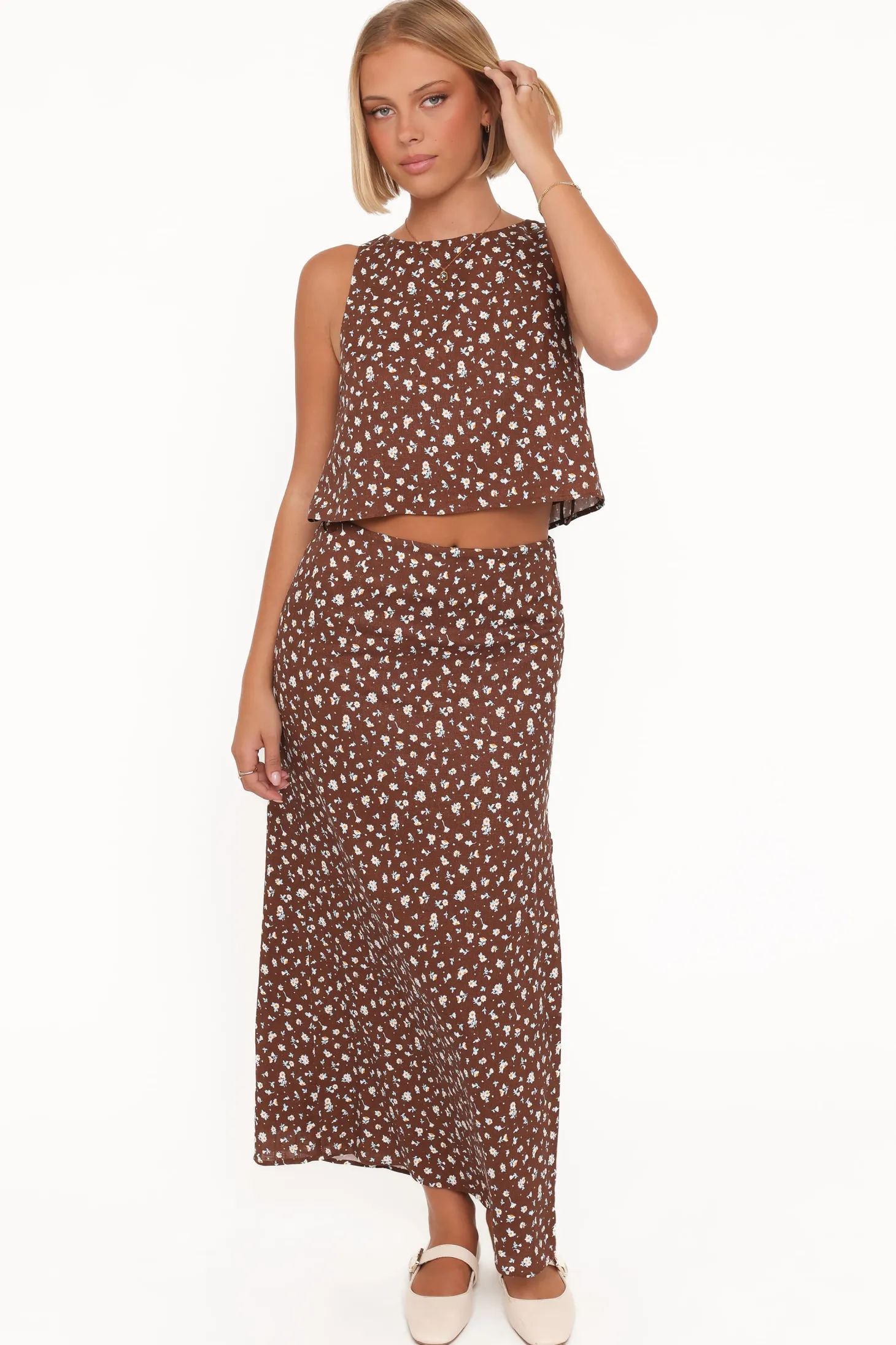 Madison Linen Column Skirt