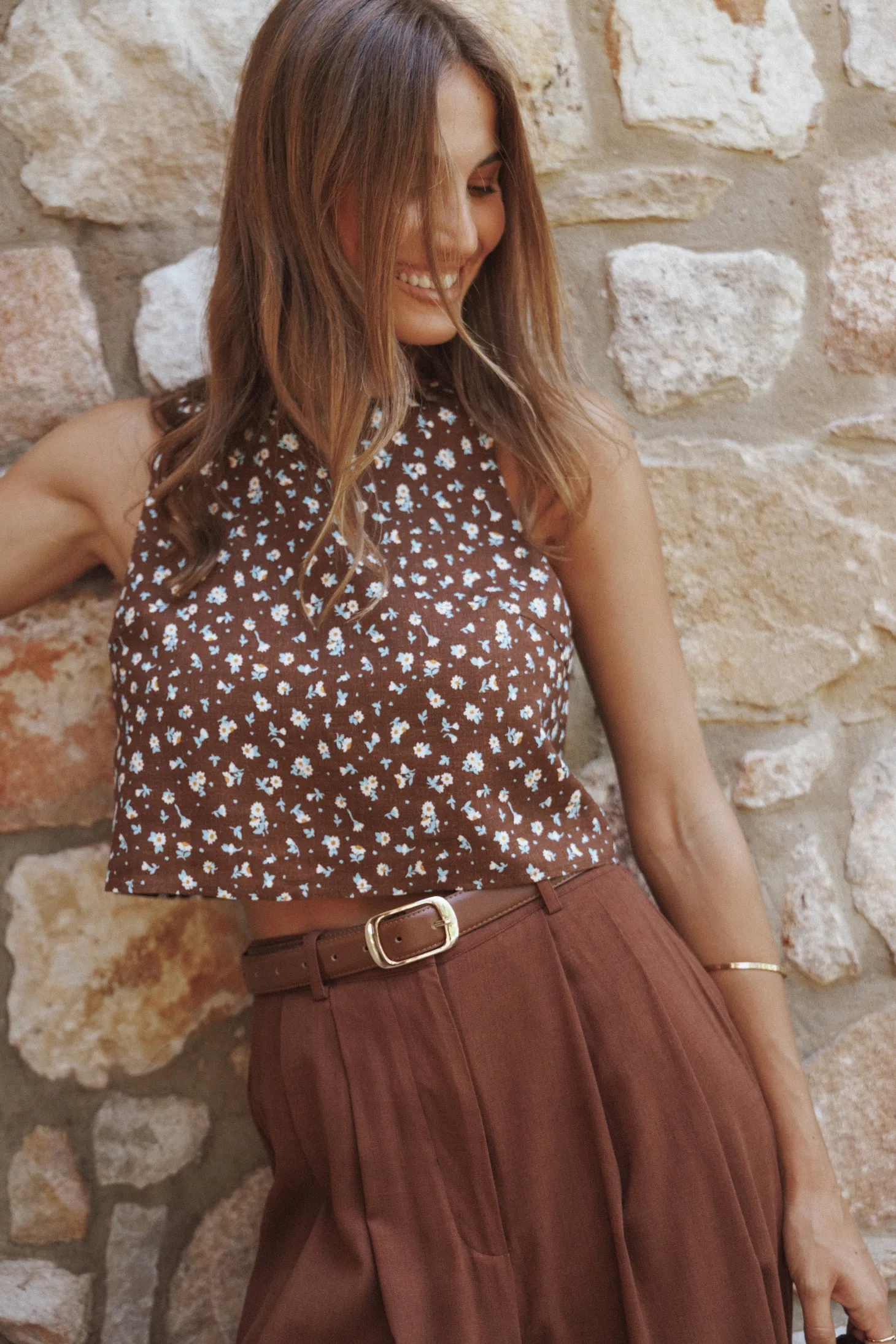 Madison Linen Cropped Tank