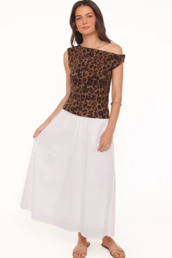 Maelis Twist Shoulder Mesh Top