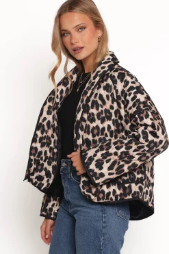 Marcos Leopard Print Quilted Jacket