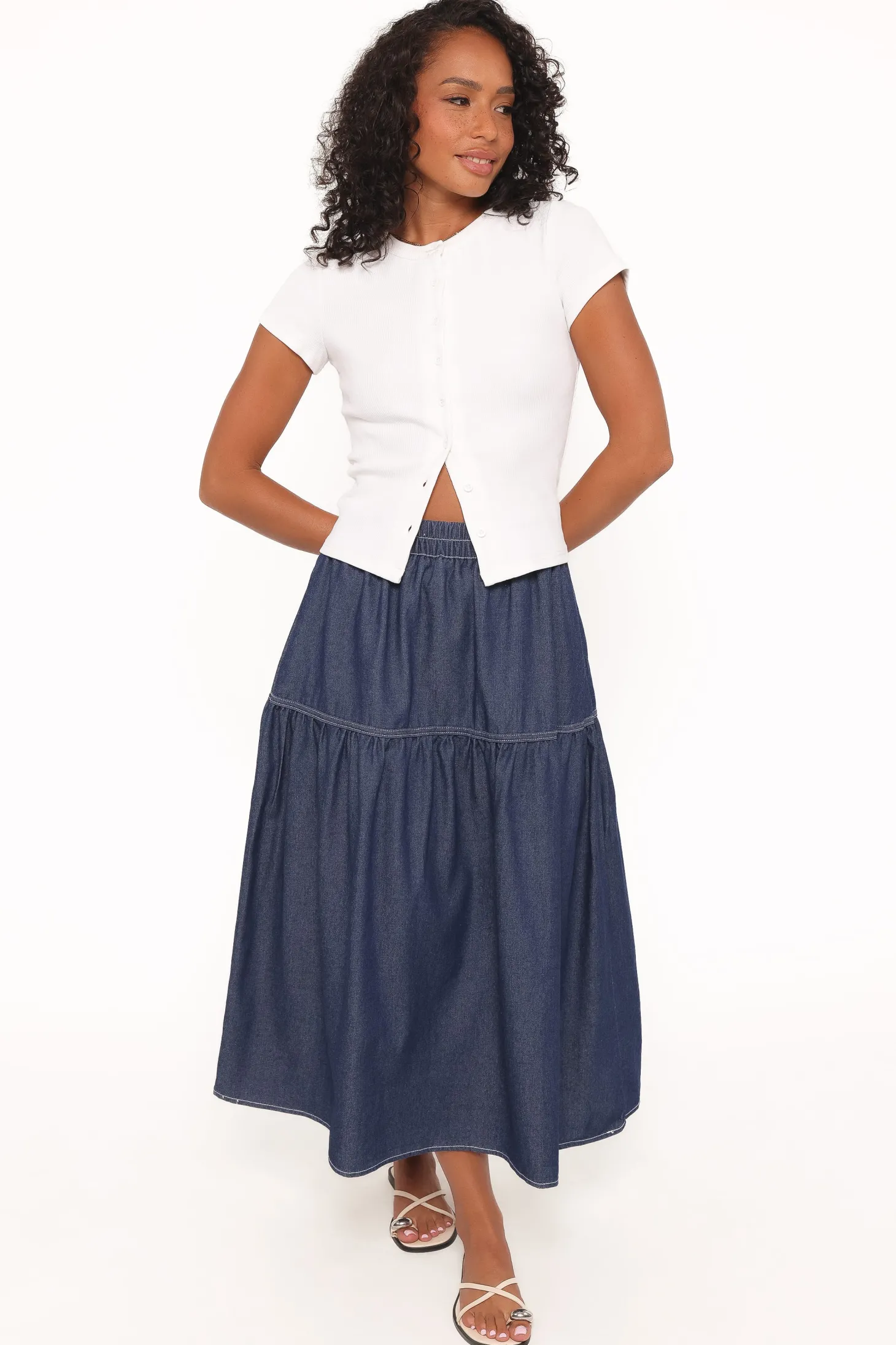 Meadow Midi Denim Skirt