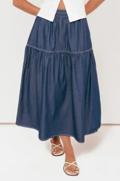Meadow Midi Denim Skirt