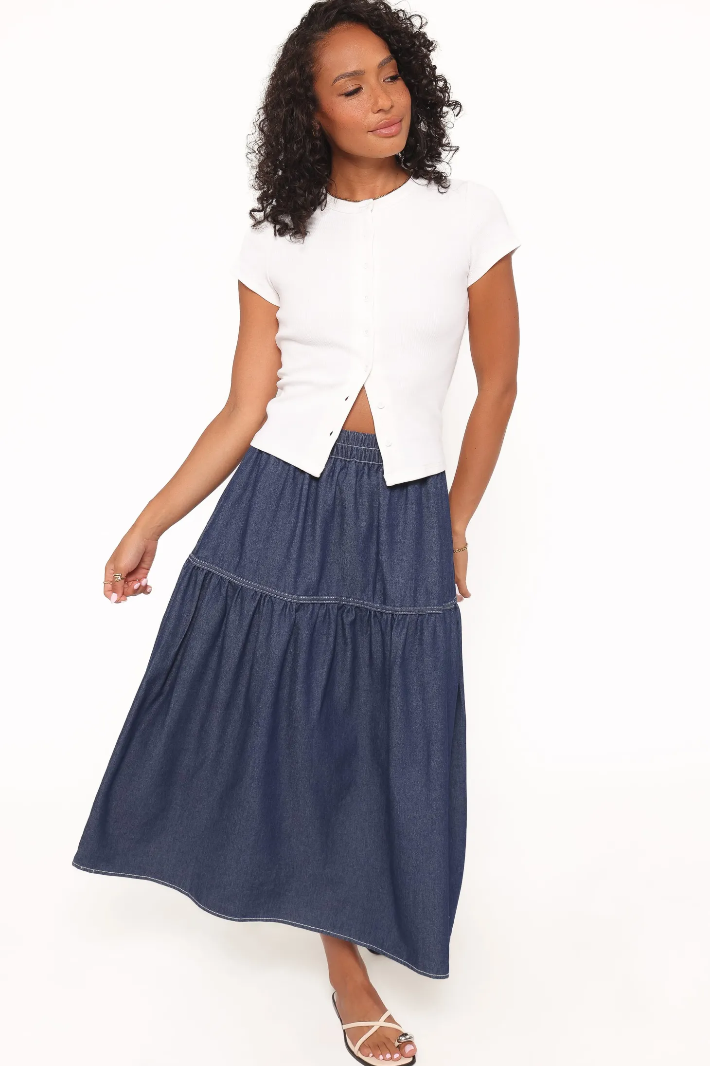 Meadow Midi Denim Skirt
