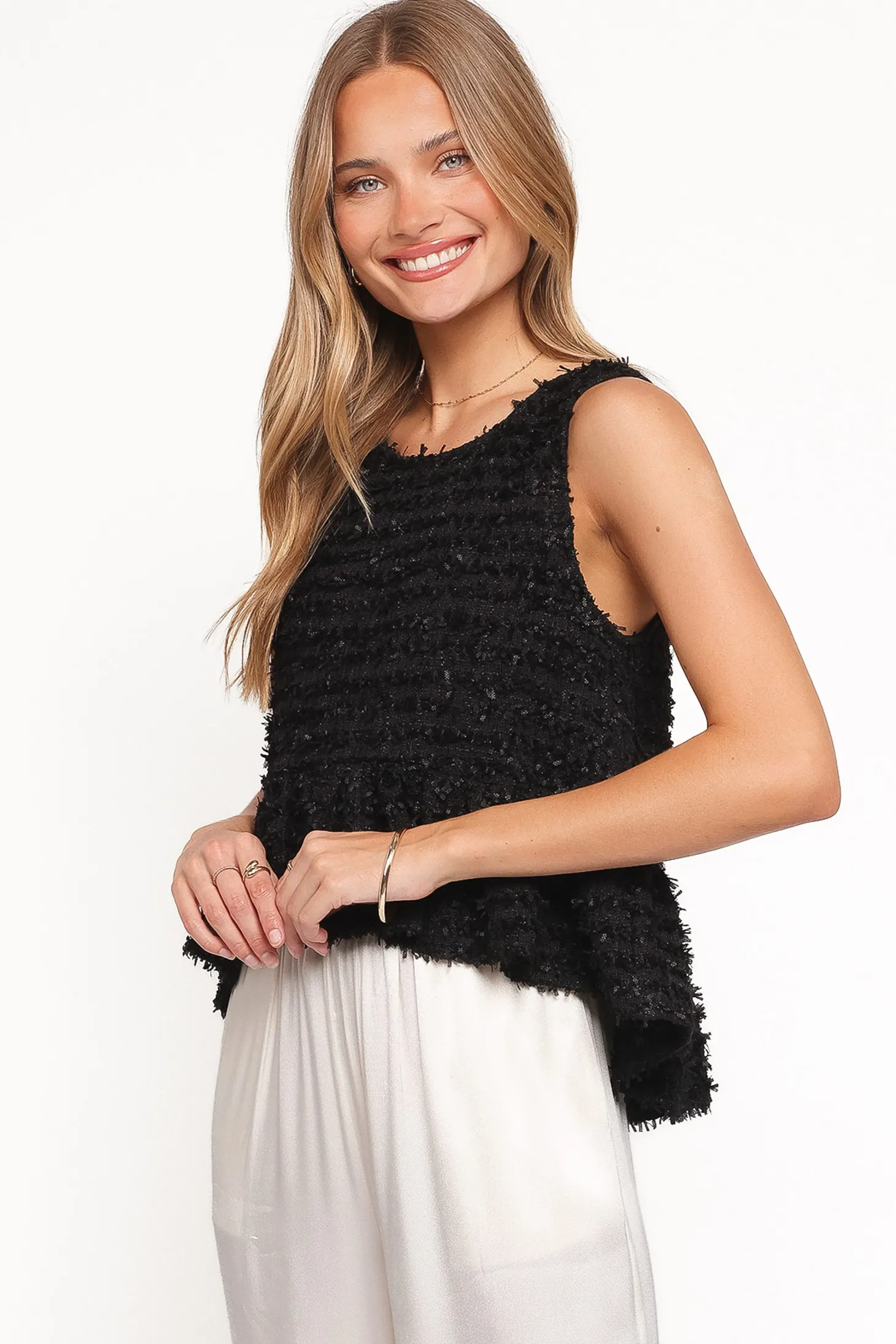 Meira Peplum Drop Hem Tank Top