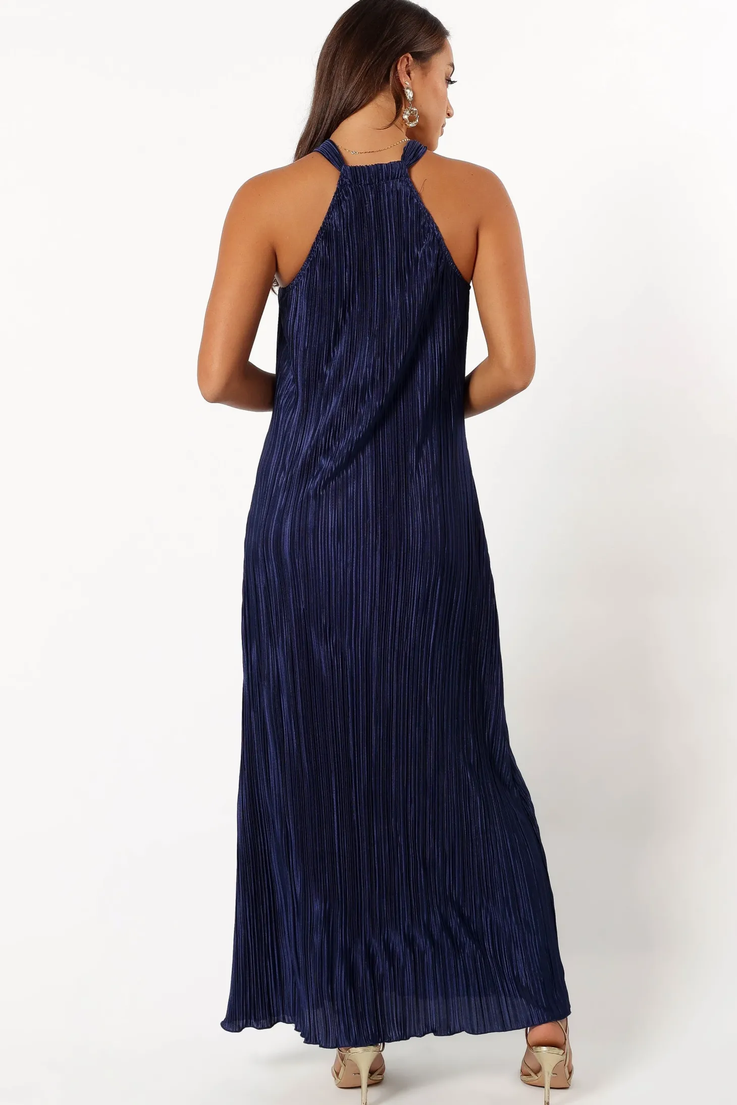 Melody Plisse Halter Maxi Dress