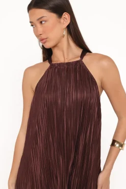 Melody Plisse Halter Maxi Dress