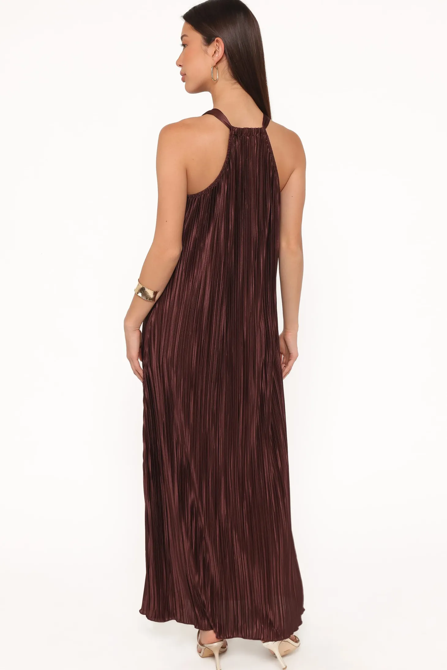 Melody Plisse Halter Maxi Dress