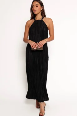 Melody Plisse Halter Maxi Dress