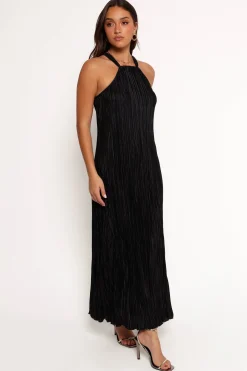 Melody Plisse Halter Maxi Dress