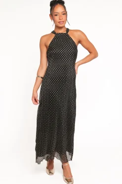 Melody Plisse Halter Maxi Dress
