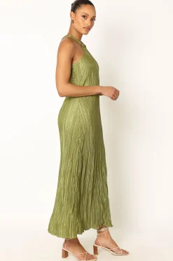 Melody Plisse Halter Maxi Dress