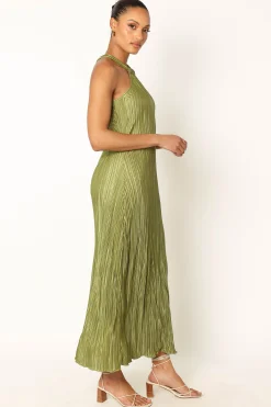 Melody Plisse Halter Maxi Dress