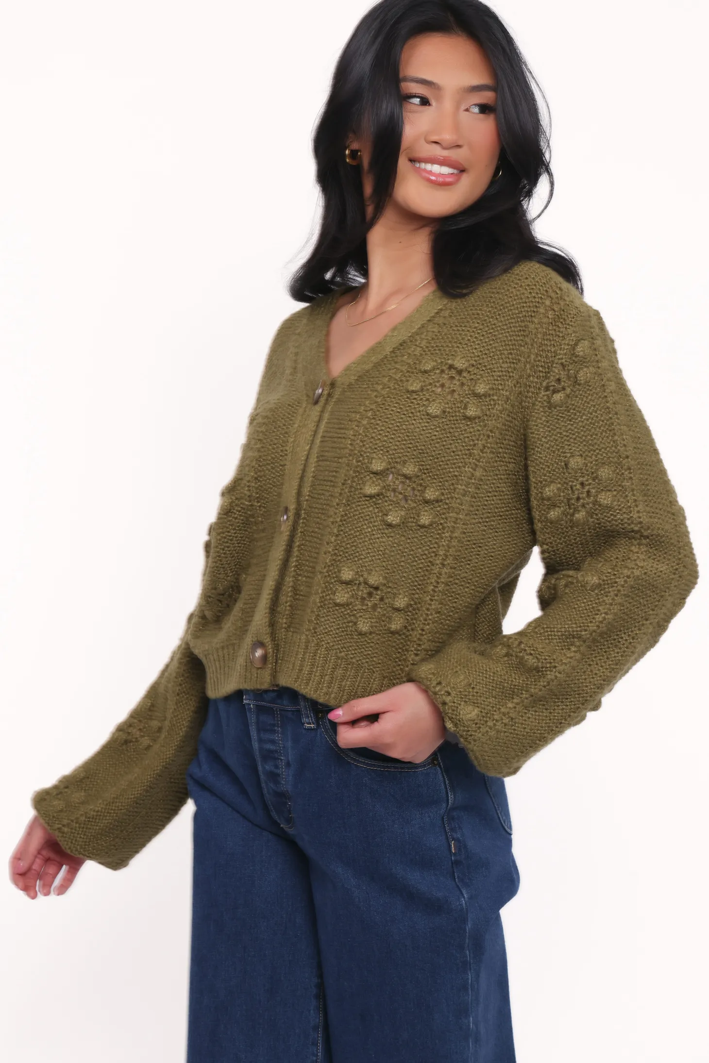 Melody Textured Button Up Cardigan