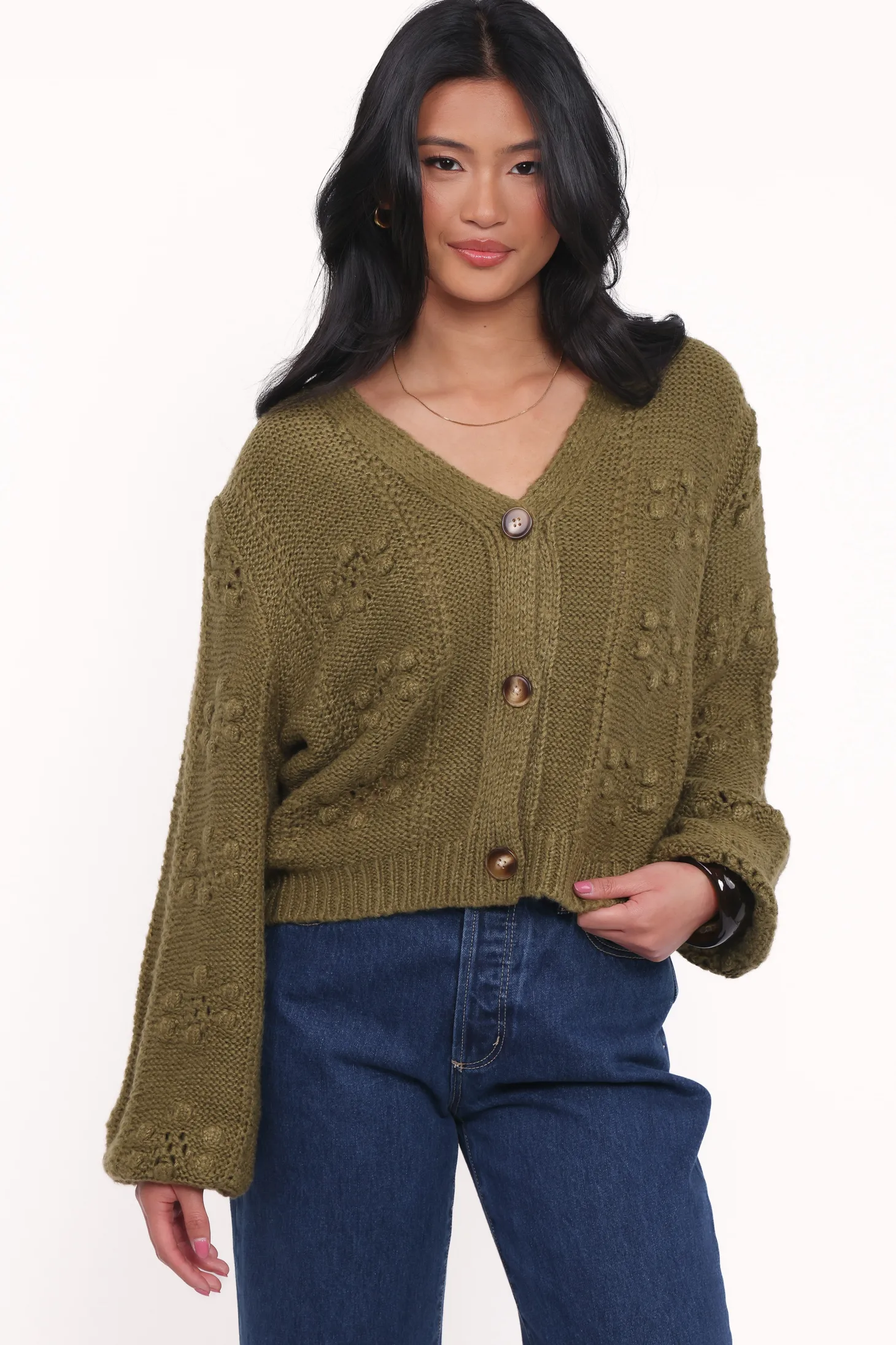 Melody Textured Button Up Cardigan