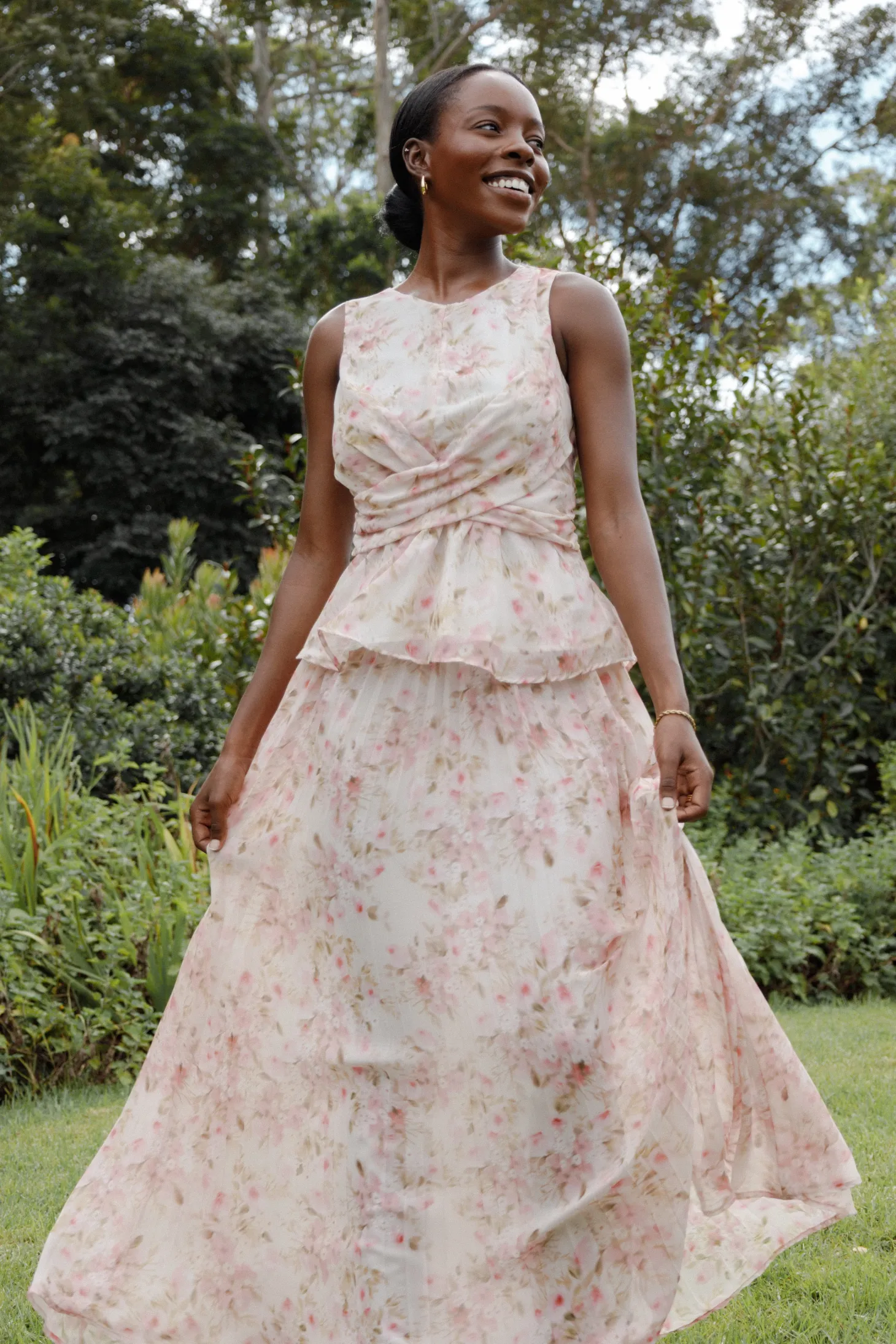 Mena Pleated Maxi Skirt