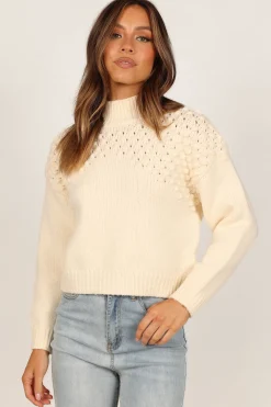 Mia Textured Shoulder Knit Sweater