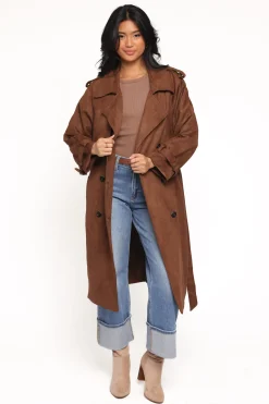 Micha Faux Suede Trench Coat