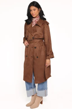 Micha Faux Suede Trench Coat