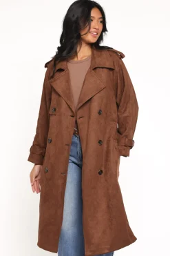 Micha Faux Suede Trench Coat
