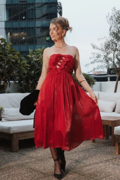 Mila Strapless Midi Dress