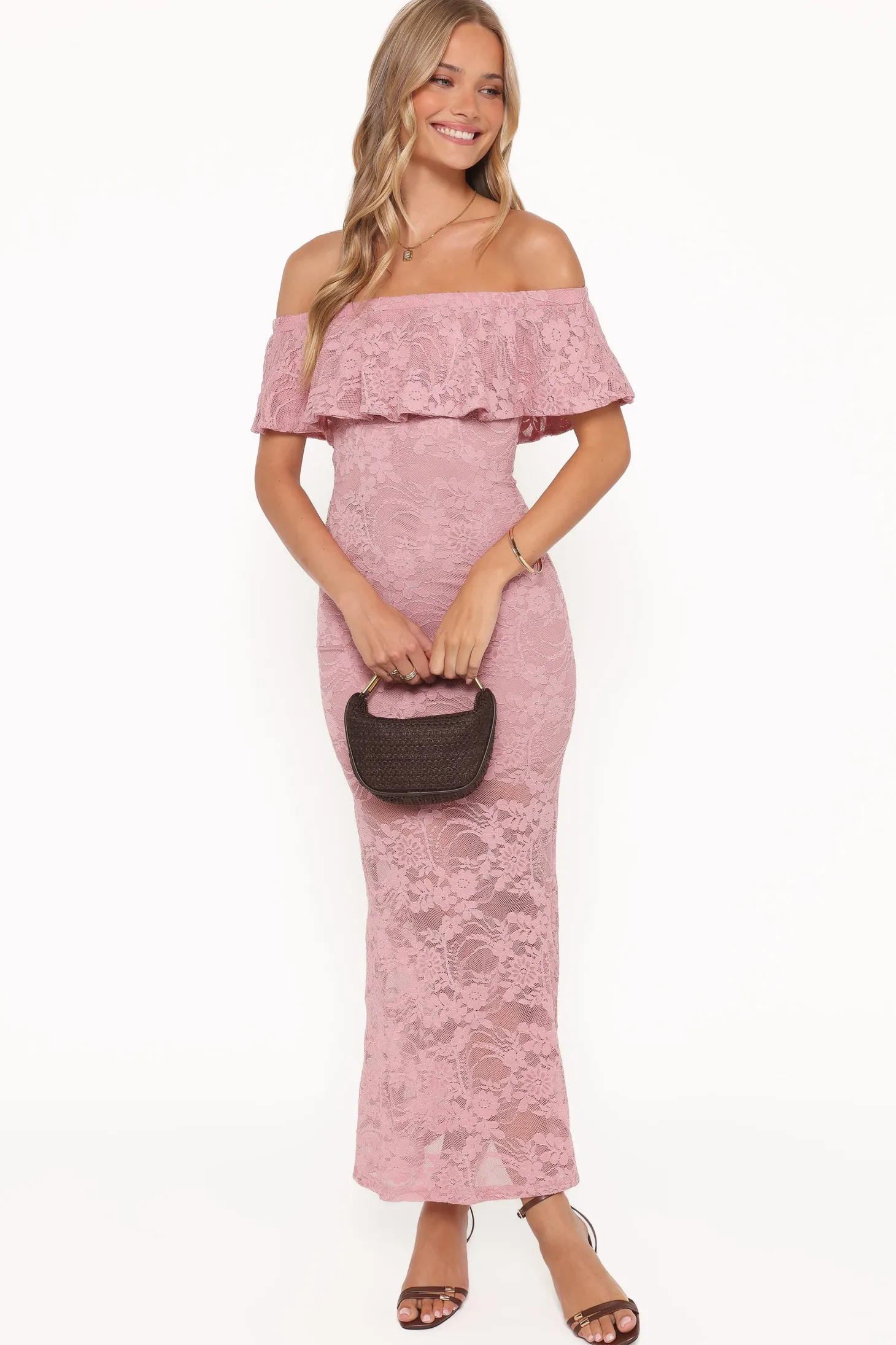 Mirelle Off Shoulder Lace Maxi Dress
