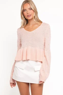 Molly Pearl Peplum Knit Sweater