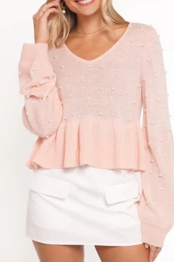 Molly Pearl Peplum Knit Sweater