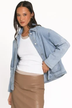 Mora Embroidered Denim Shacket