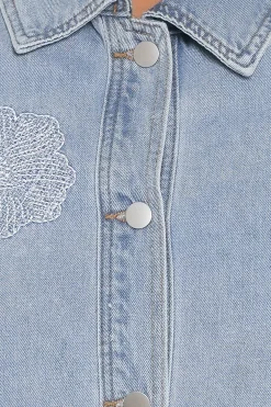 Mora Embroidered Denim Shacket