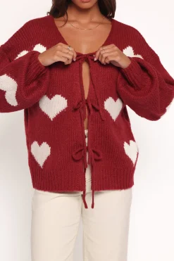 Nadine All Over Heart Tie Front Cardigan