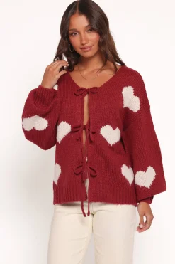 Nadine All Over Heart Tie Front Cardigan