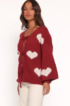 Nadine All Over Heart Tie Front Cardigan