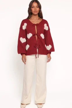 Nadine All Over Heart Tie Front Cardigan