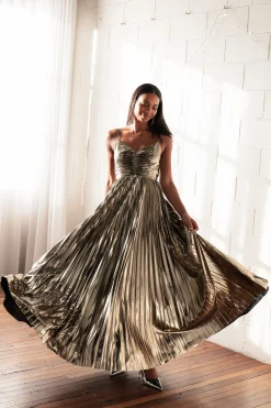 Naira Pleated Maxi Dress