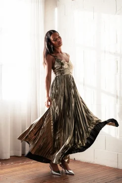 Naira Pleated Maxi Dress