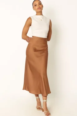 Nellie Satin Midi Skirt
