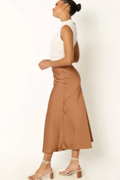 Nellie Satin Midi Skirt
