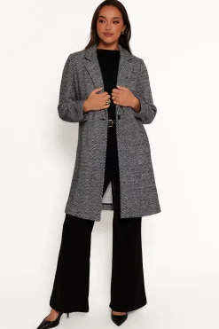 Nicoletta Single Button Herringbone Coat