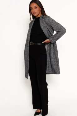 Nicoletta Single Button Herringbone Coat