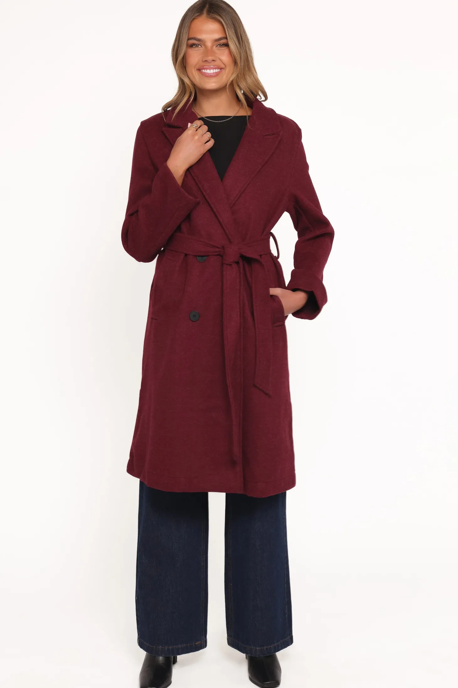Nina Fur Collar Tie Waist Coat