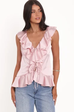 Orelia Ruffle Front Top