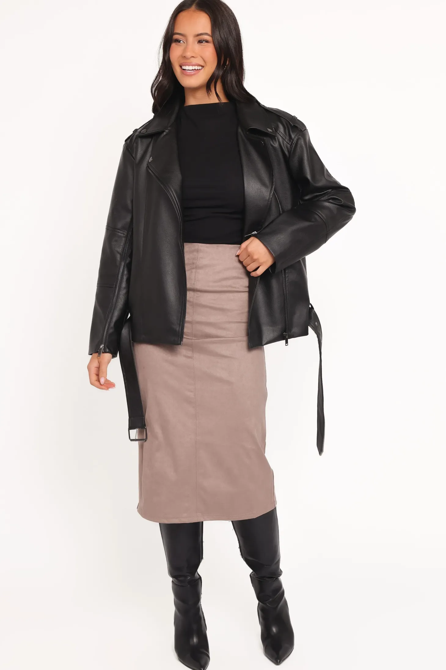 Parsons Oversized Faux Leather Moto Jacket