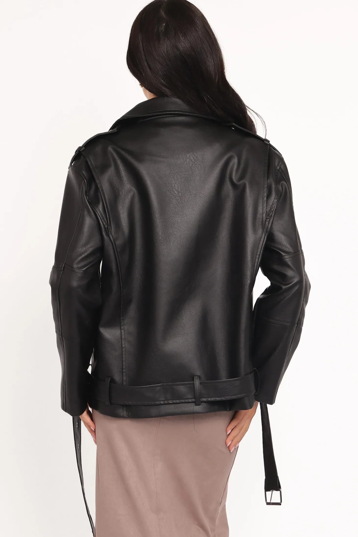 Parsons Oversized Faux Leather Moto Jacket