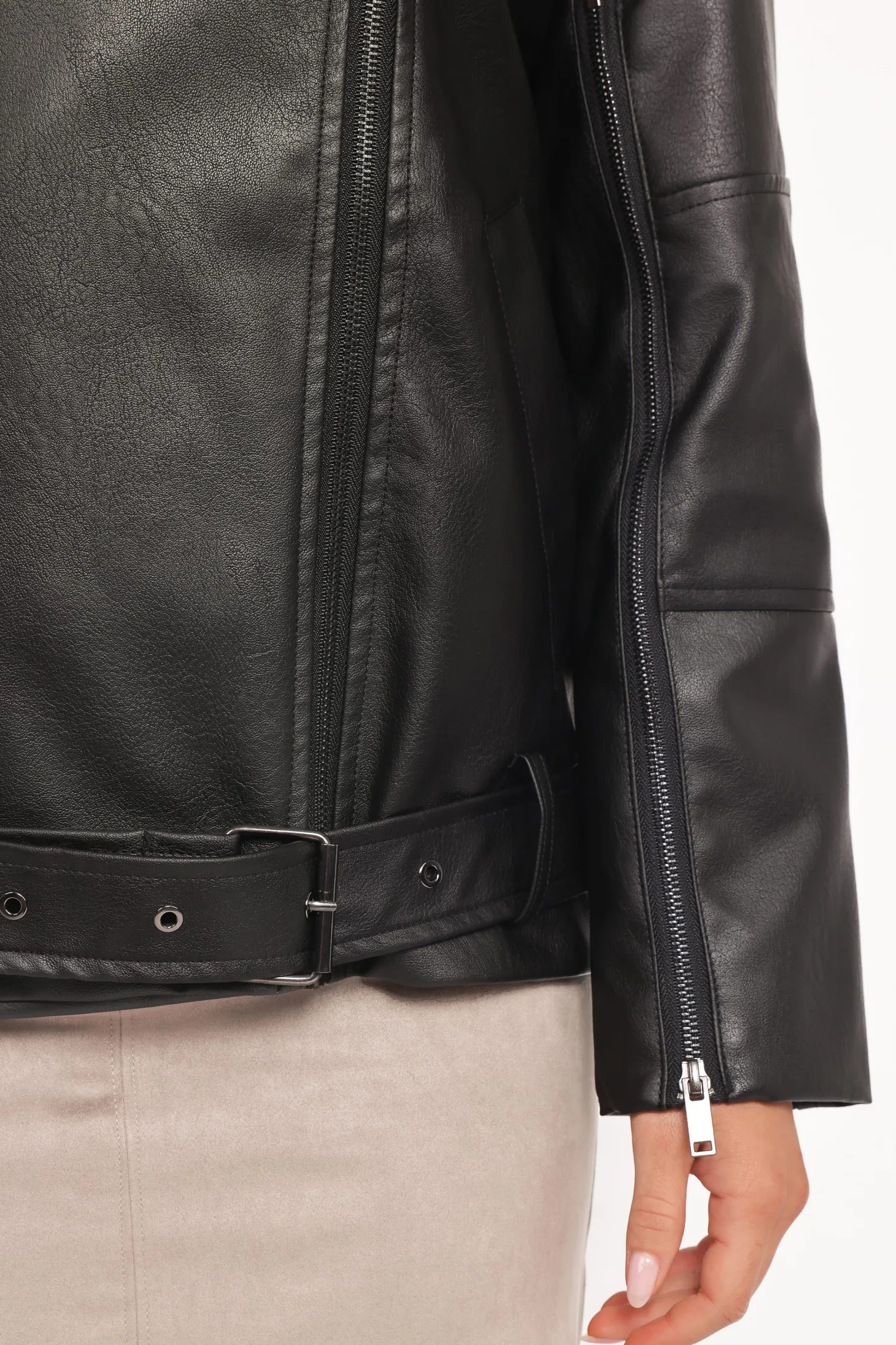 Parsons Oversized Faux Leather Moto Jacket