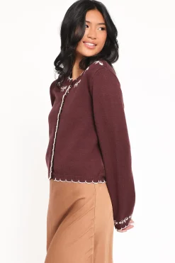 Payton Bow Scallop Cardigan