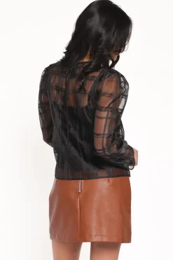 Peony Long Sleeve Sheer Top with Cami