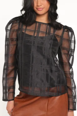 Peony Long Sleeve Sheer Top with Cami
