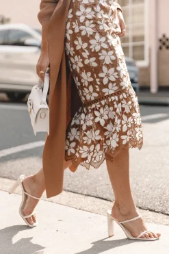 Pierre Long Sleeve Lace Maxi Dress