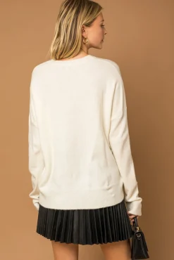 Poppy Cursive Cheer Knit Sweater