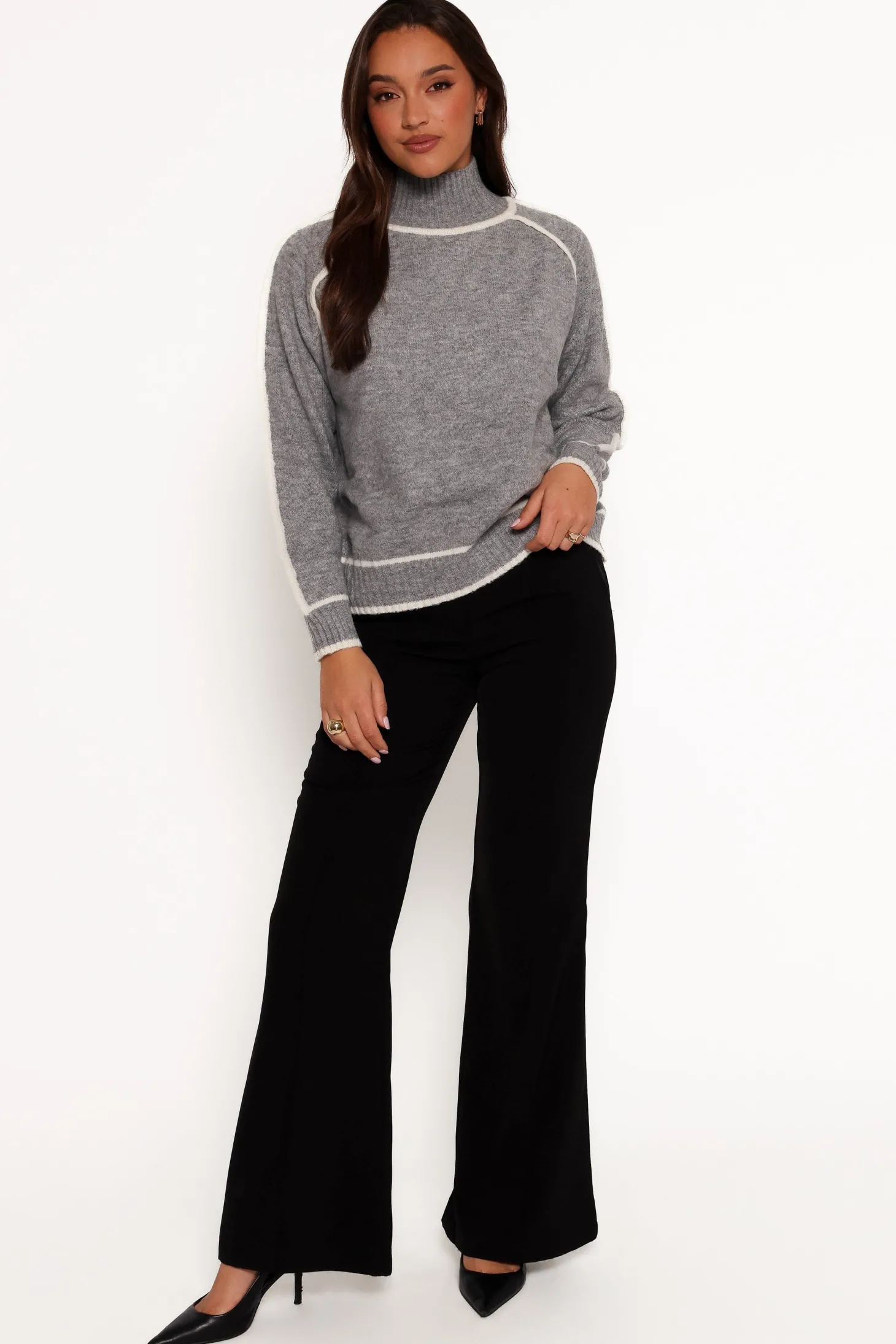 Rylee Contrast Hem Knit Sweater